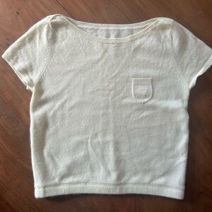 100% Cashmere boat neck T shirt